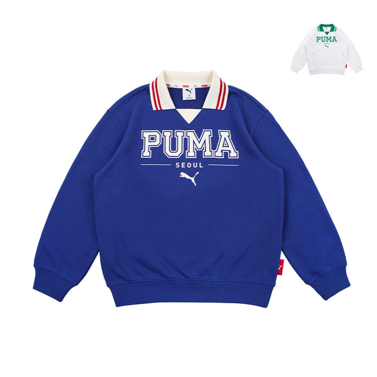 푸마 키즈(PUMA KIDS) 배색카라 맨투맨_PK51MC302