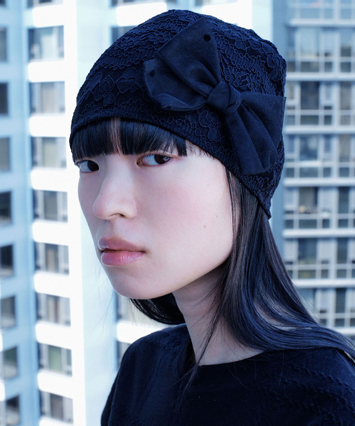 【typeservice】Textured Bow Beanie ビーニー MUSINSA | TYPESERVICE Textured Bow Beanie [Black]