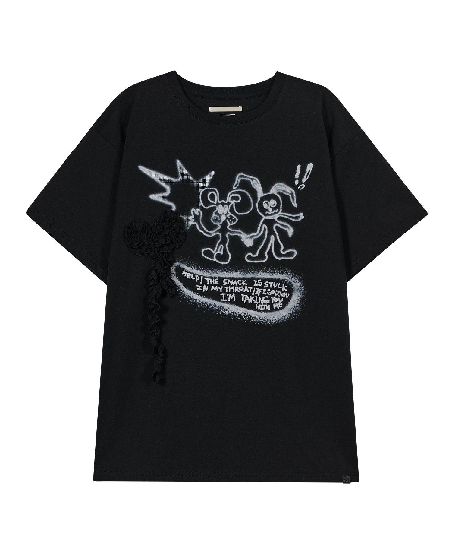 MUSINSA | TYPESERVICE Ruffled Bow Top [Black]