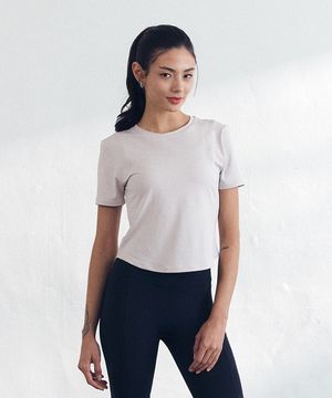 CLWT8105 아스킨 세미 크롭 숏 슬리브