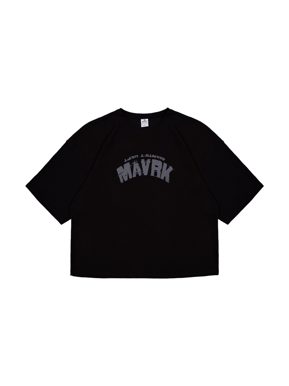 매버릭(MAVRK) 프레임 와플 오버핏 티셔츠 블랙