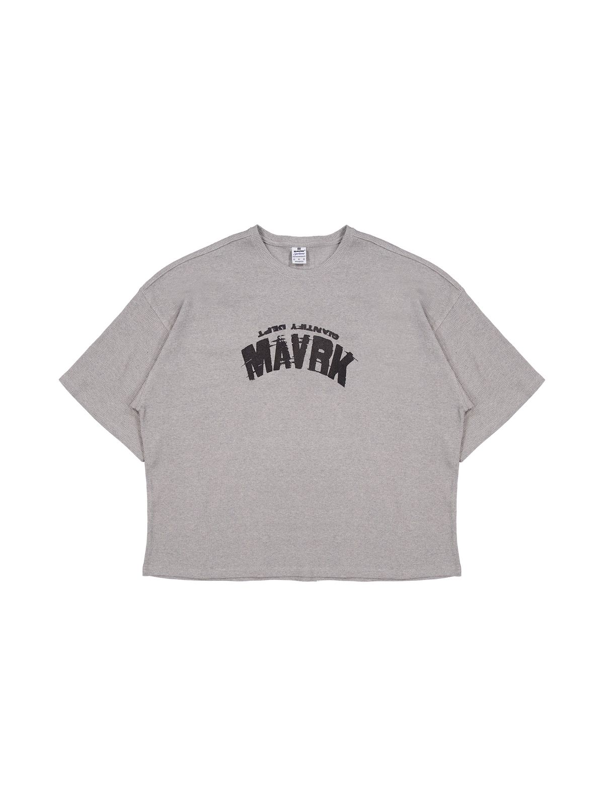 매버릭(MAVRK) 프레임 와플 오버핏 티셔츠 그레이