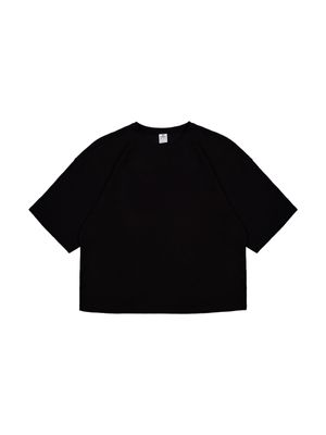 프레임 와플 오버핏 무지 티셔츠 블랙