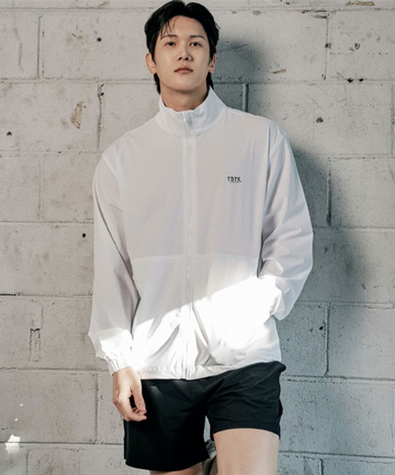 남성용 루즈핏 집업 스트링 래쉬가드 A805 화이트