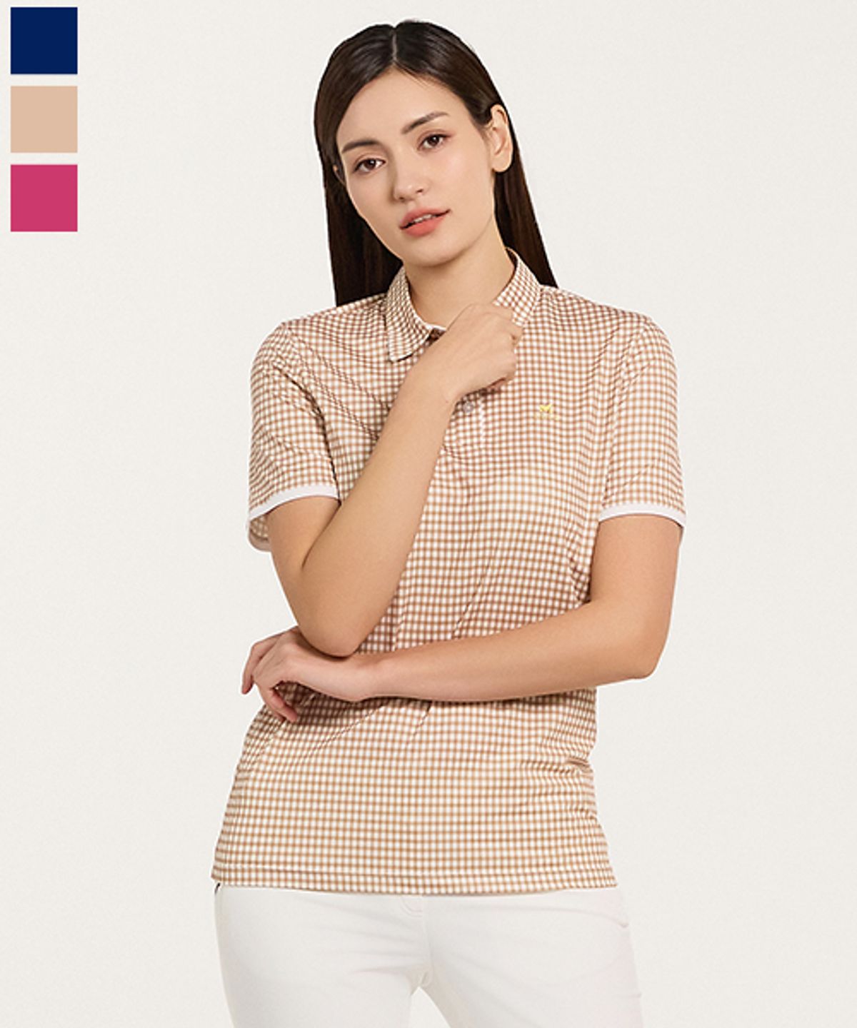 밀레골프(MILLET GOLF) 로고 반팔 카라티셔츠 여성 3color