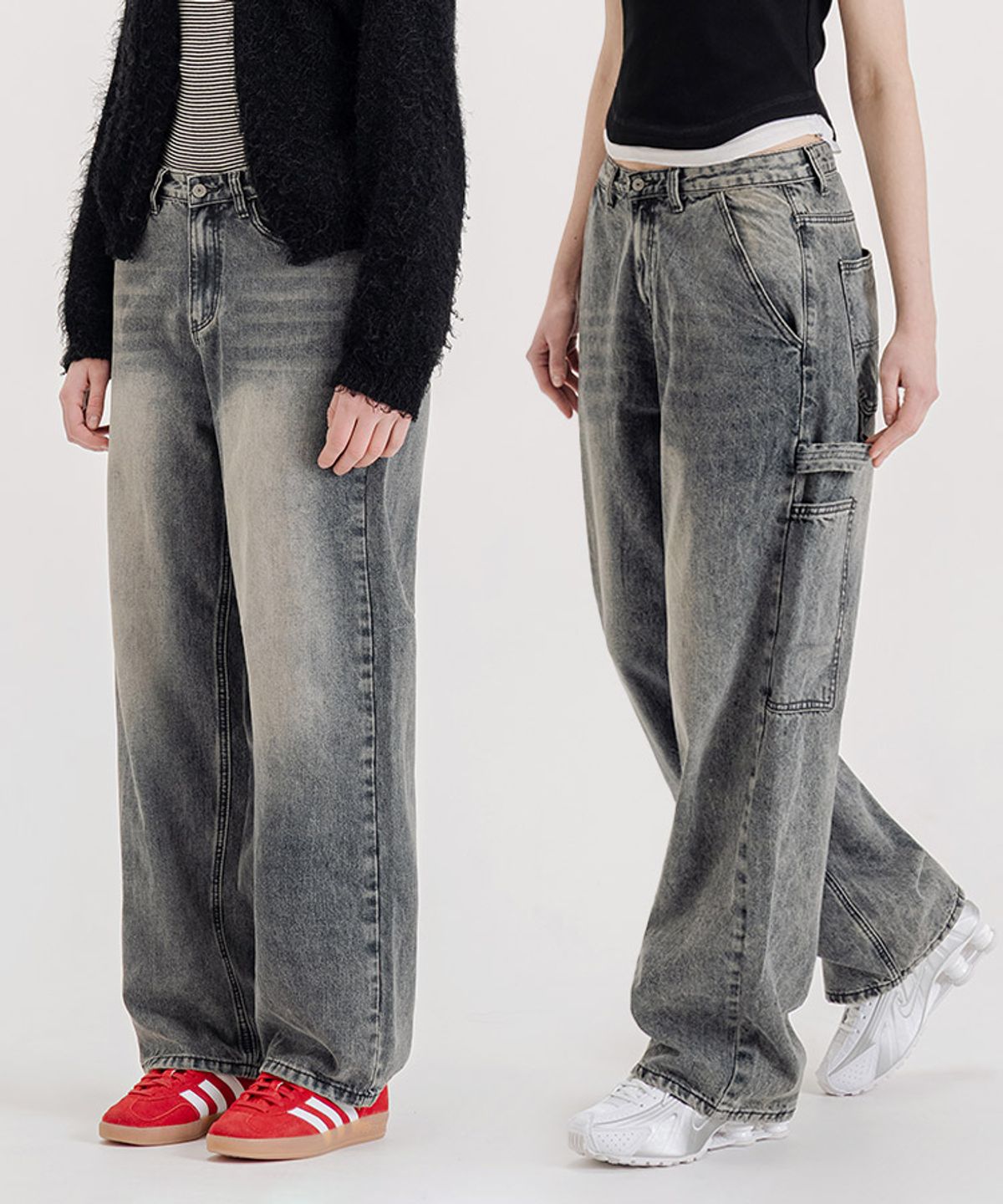 유라이프지(ULIFEZIP) [2PACK] (기모추가) 데일리 우먼 벌룬 와이드 워싱 데님 팬츠 5 Color [ULZD_0015]