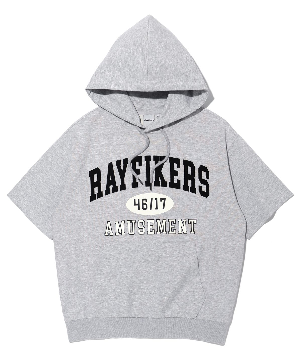 레이피커스(RAYFIKERS) 아치 로고 반팔 후디 MELANGE GREY (MP7TU428-097)
