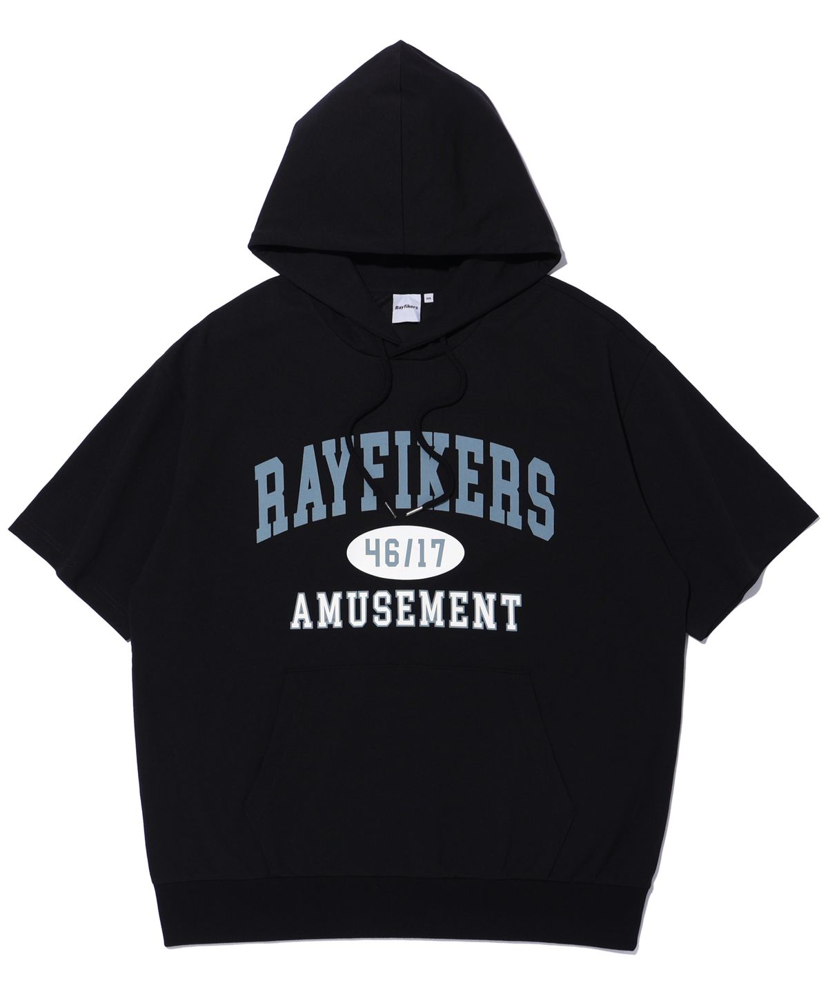 레이피커스(RAYFIKERS) 아치 로고 반팔 후디 BLACK (MP7TU428-076)