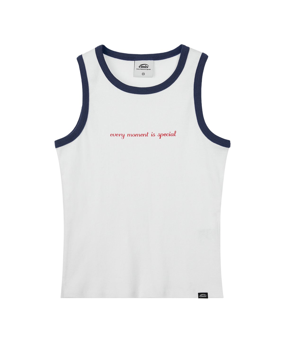 이미스(EMIS) (WOMENS) RIBBED RINGER SLEEVELESS TANK TOP-WHITE