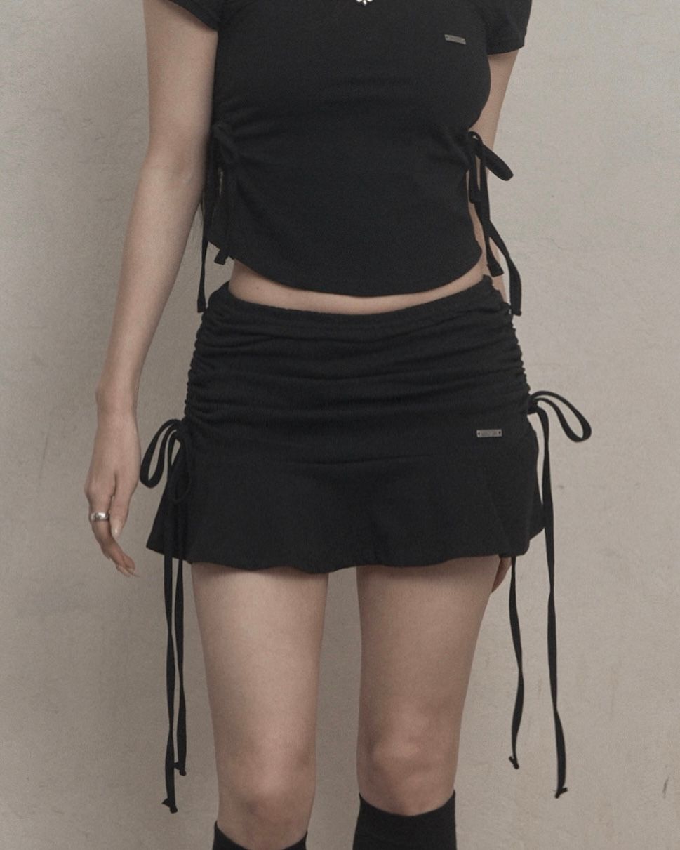 ★KHAKIPOINT★ Ribbon Shirring Skirt_2Colors MUSINSA | KHAKIPOINT Ribbon Shirring Skirt (black)