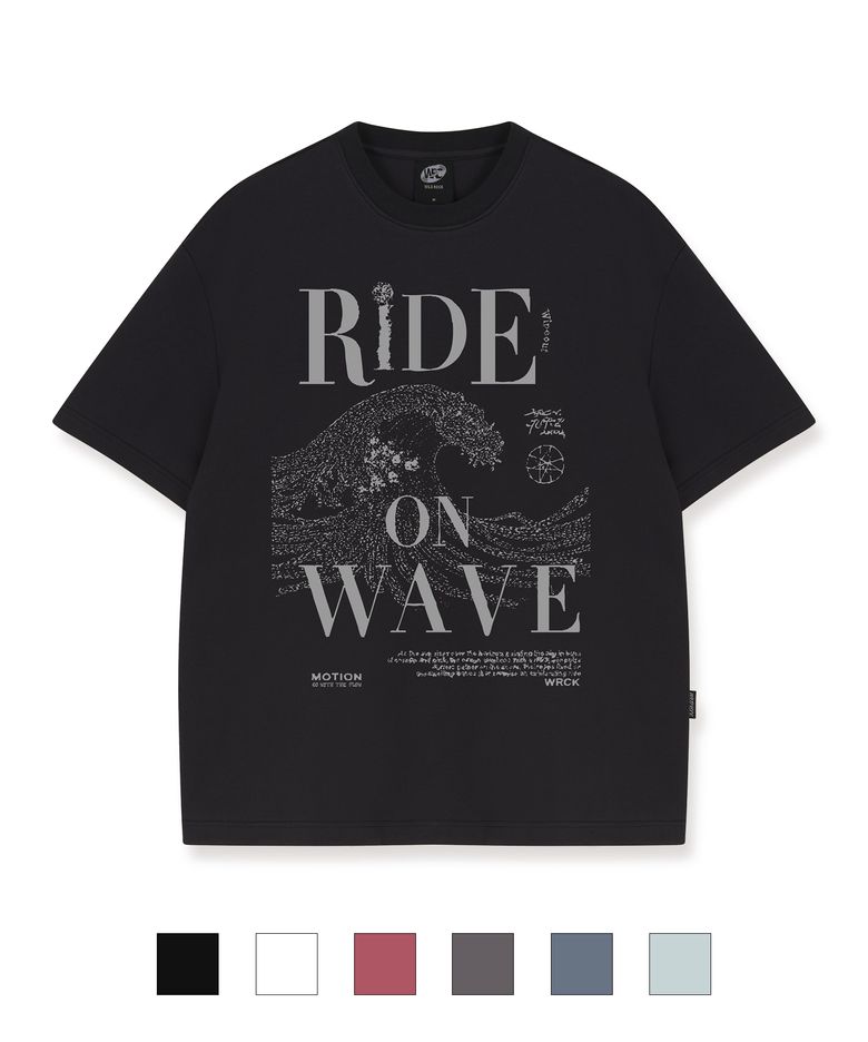 Ride on Wave Cool cotton Overfit half T-shirts