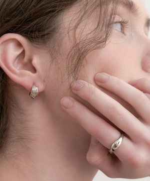 waterfall ring earrings (E052_silver)