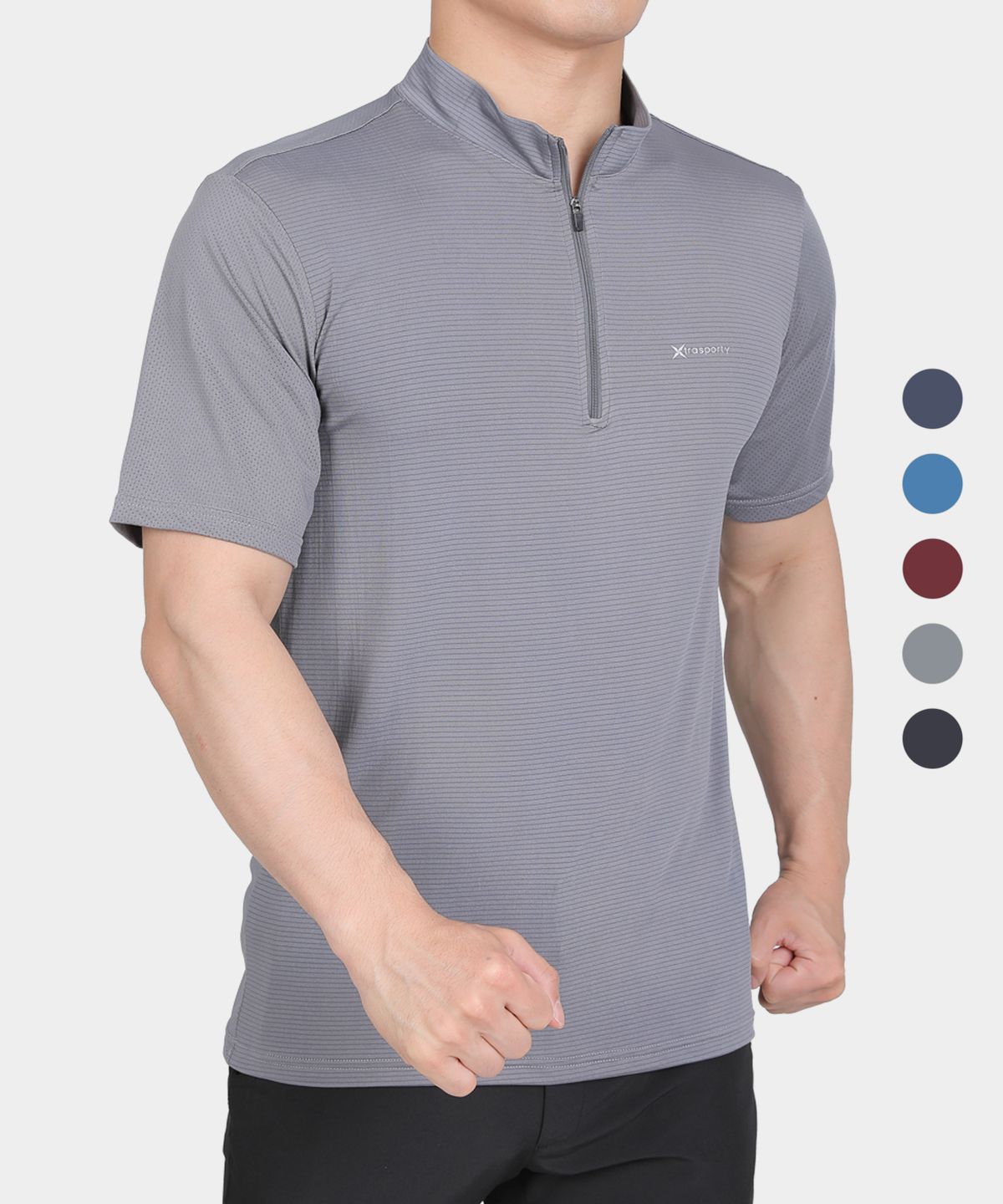 엑스트라스포티(EXTRASPORTY) 텐션업 남성 메쉬 반팔 집업 티셔츠 5 Colors