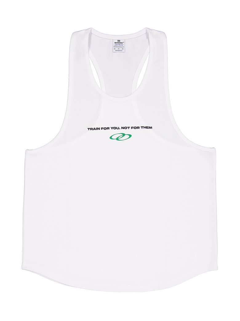 더블페이스 Y백 슬리브리스 화이트