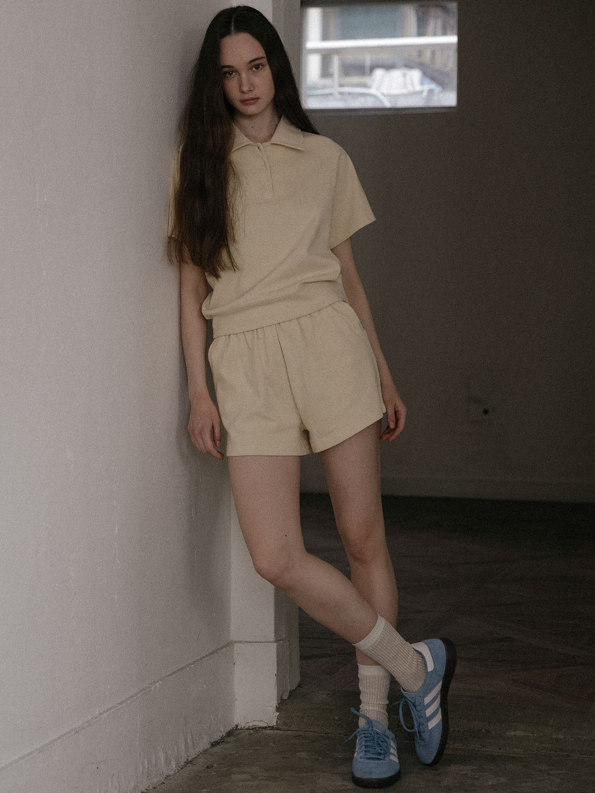 프리버07(FRIVER07) Classic sweat shorts FRSP02SP01_Cream