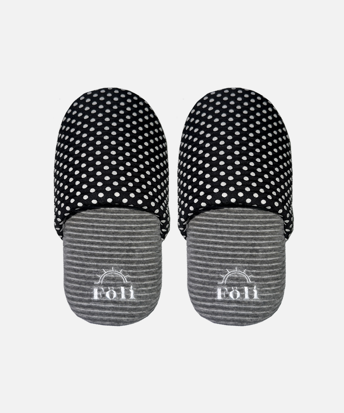 폴리(FOLI) 폴카 도트 룸슈즈 블랙