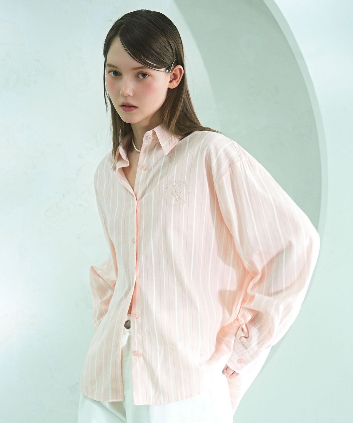 비바셔스(VIVACIOUS) Merry Stripe Shirt PINK