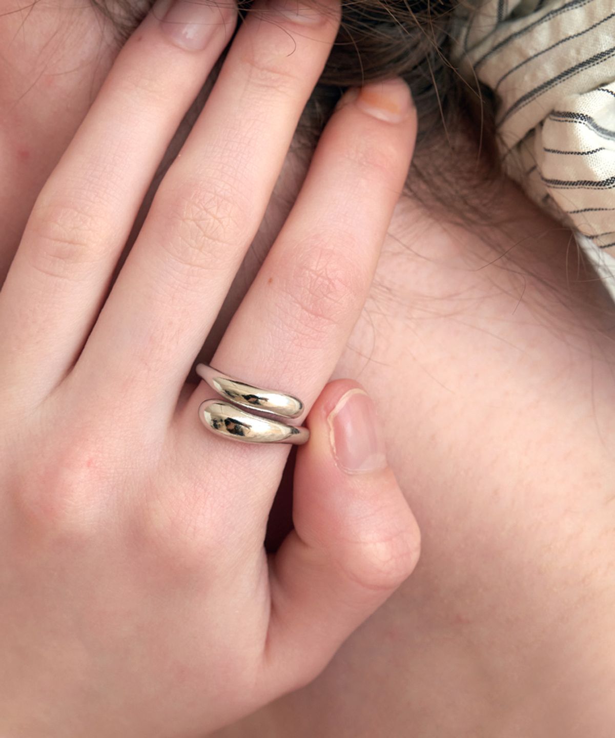 할렌(HALDEN) round finish two line ring (R003_silver)
