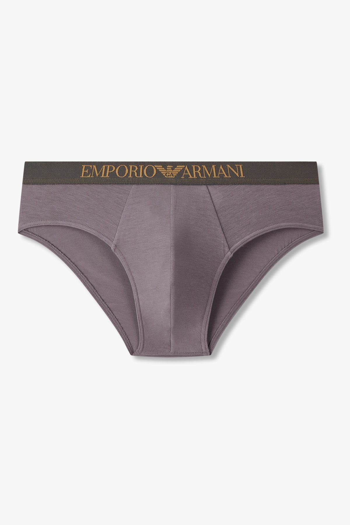 엠포리오 아르마니 언더웨어(EMPORIO ARMANI UNDERWEAR) 남성 로고 자수 밴딩 레이온 브리프_플럼 스모크 0815111021