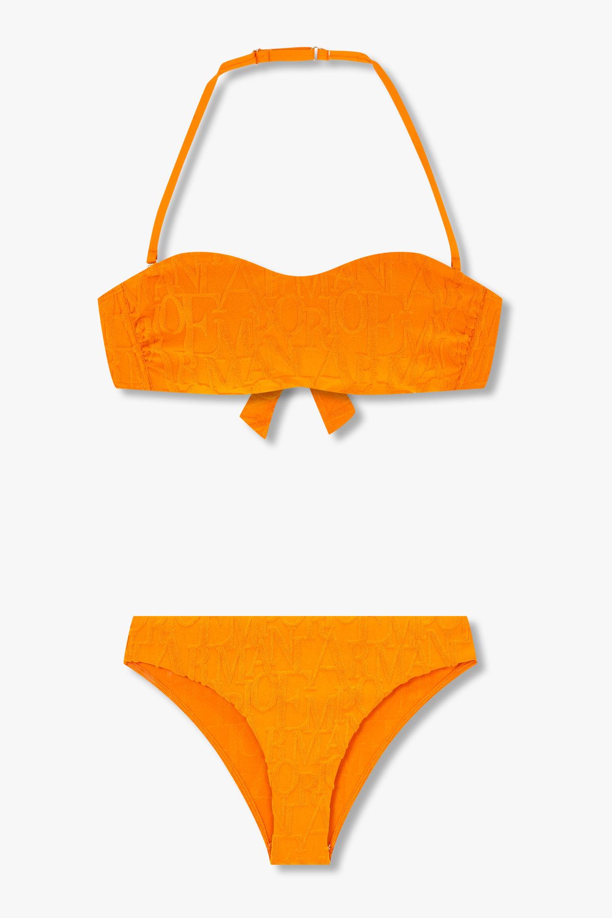엠포리오 아르마니 언더웨어(EMPORIO ARMANI UNDERWEAR) 여성 타월링 로고 패턴 비키니 세트_오렌지 0825120502