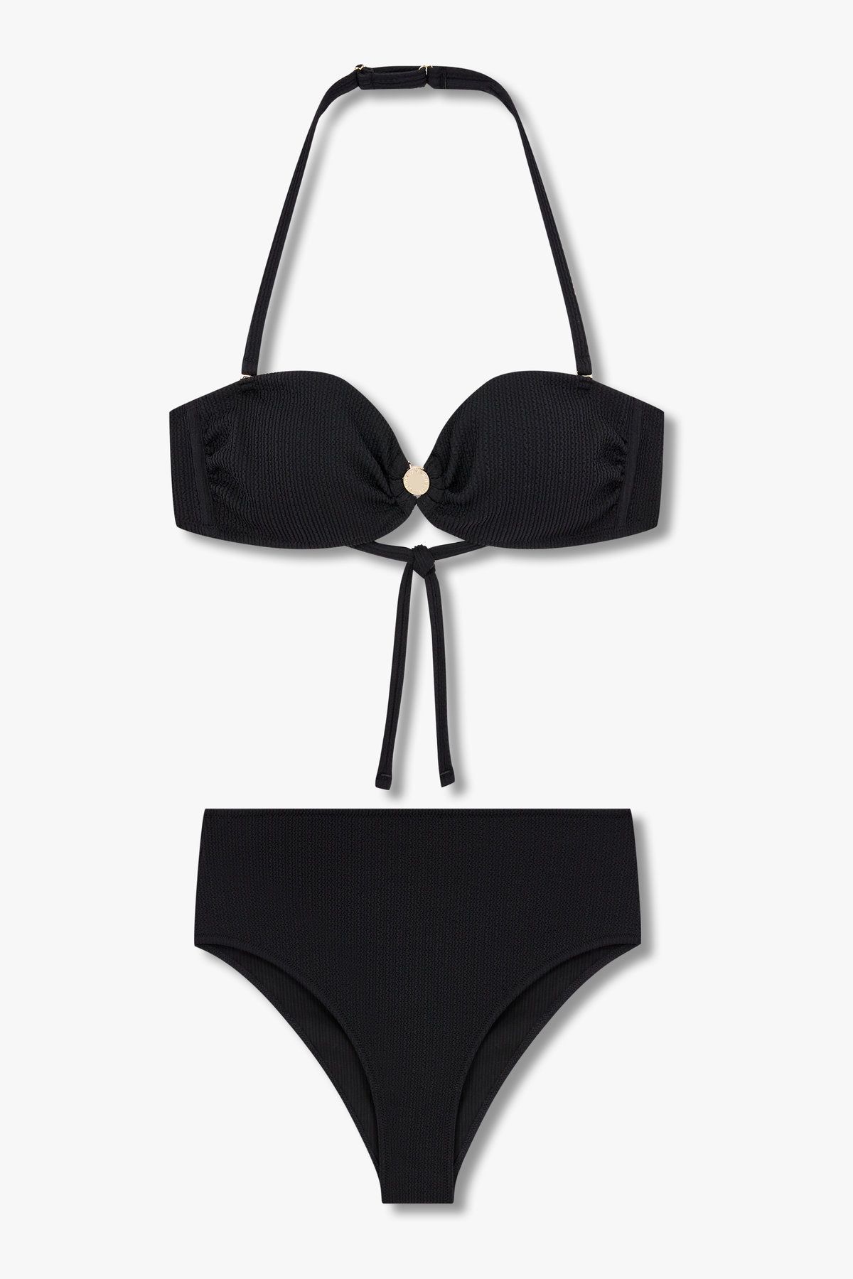 엠포리오 아르마니 언더웨어(EMPORIO ARMANI UNDERWEAR) 여성 엠보싱 웨이브 립 비키니 세트_블랙 0825120510