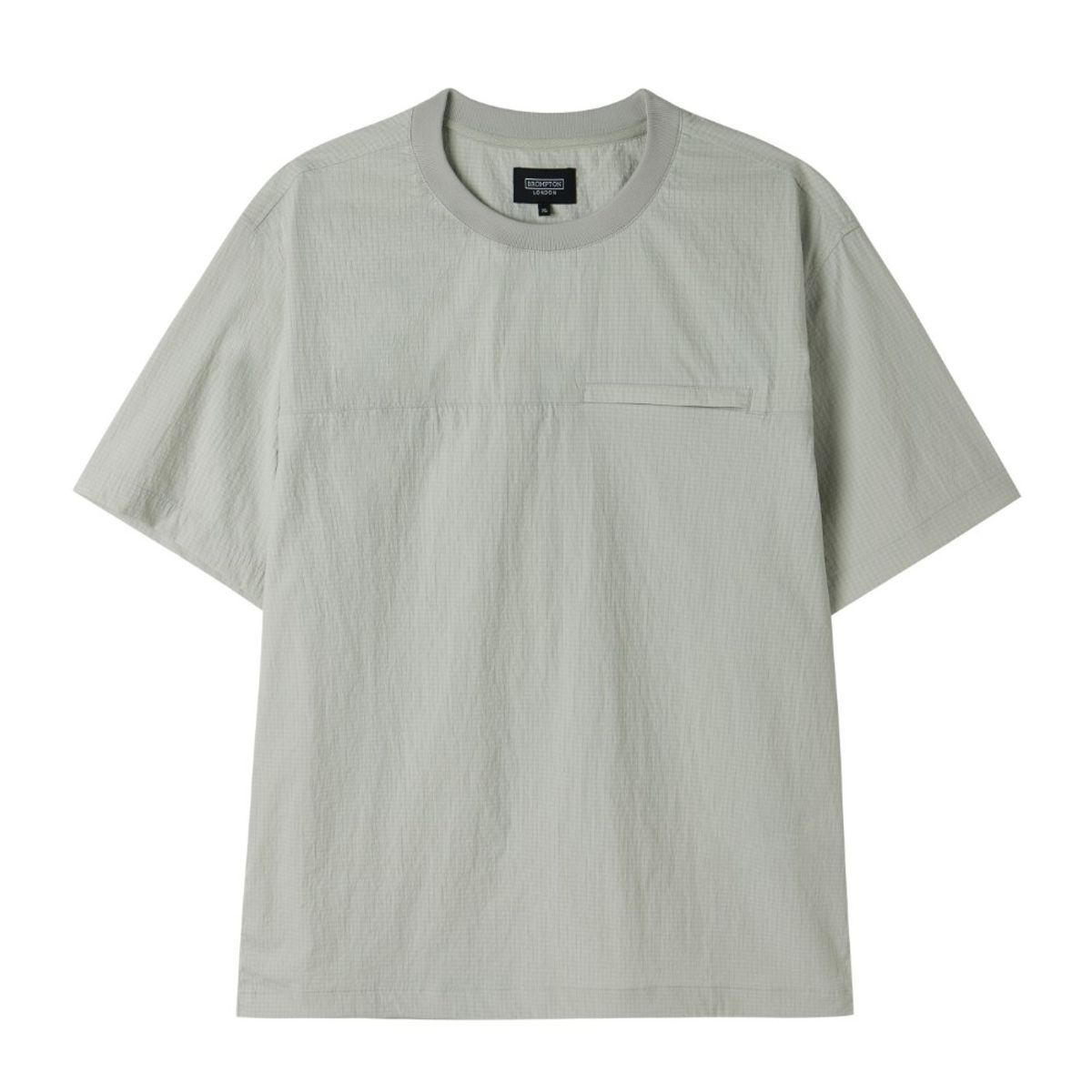 브롬톤 런던(BROMPTON LONDON) POLYESTER SEERSUCKER HALF SLEEVE T-SHIRT - L/GREY (P252MTS185)