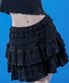 쿨링 레이스 쉬폰 프릴 캉캉 미니스커트 [BLACK] KCL.