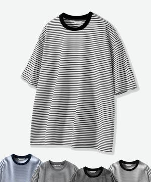 루즈핏 스트라이프 반팔티 ( 4Color )