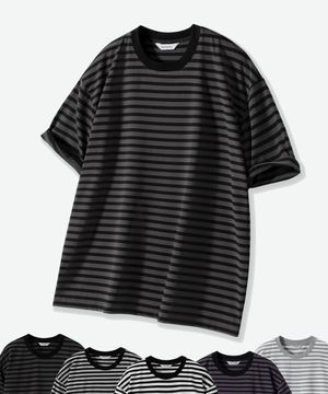 오버핏 1:1 스트라이프 반팔티 ( 5Color )