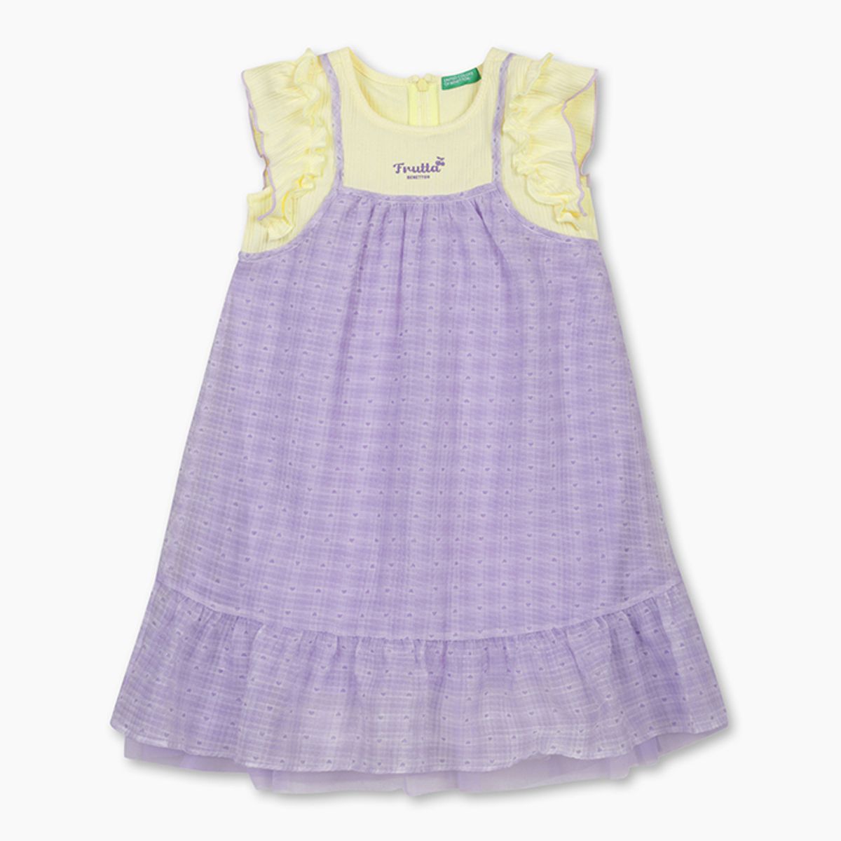베네통키즈(BENETTONKIDS) 러블리 체크 엠보 원피스_QAOP31531LV