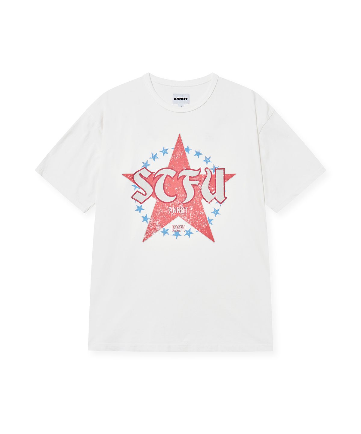 아노트(ANNOT) STFU 워시드 티셔츠 오프 화이트