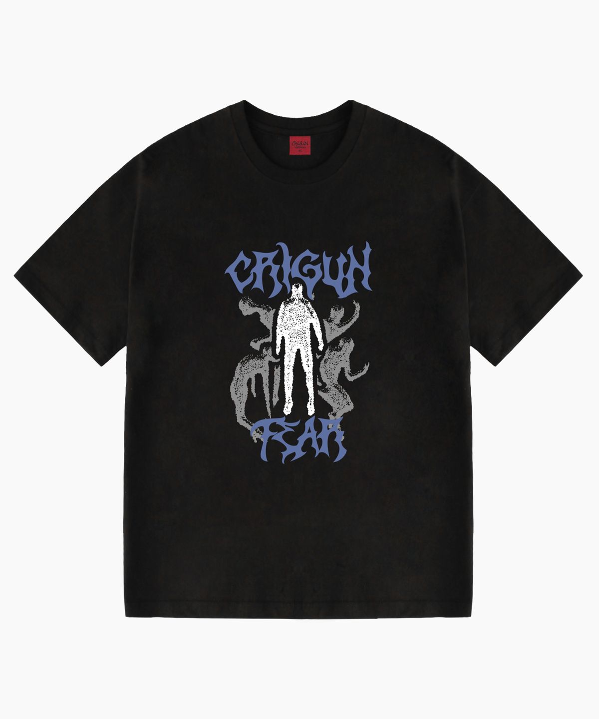 크리건(CRIGUN) Crigun Fear 세미 오버핏 반팔티 BLACK