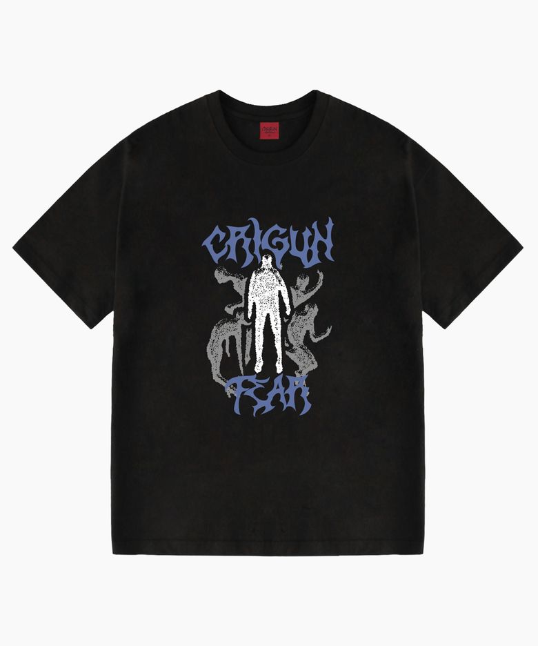 Crigun Fear 세미 오버핏 반팔티 BLACK