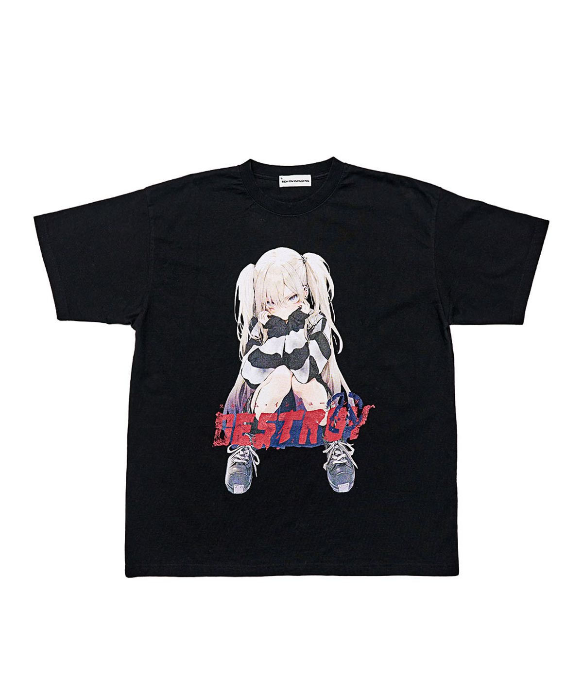 스키즘 인듀싱(SCHISM INDUCING) DESTROY GIRL T SHIRT BLACK