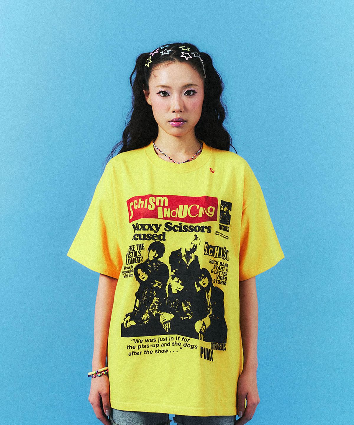 스키즘 인듀싱(SCHISM INDUCING) MALICE PISTOLS T SHIRT YELLOW