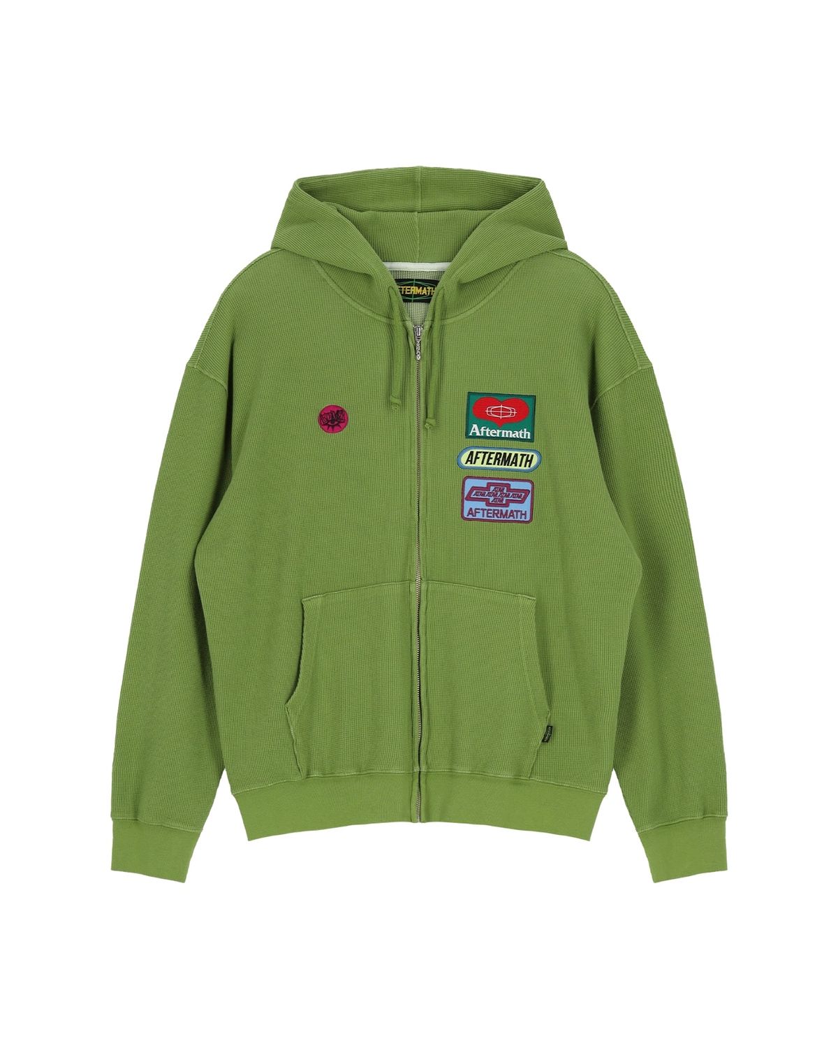애프터매스(AFTERMATH) WAFFLE ZIP HOODIE (GREEN)