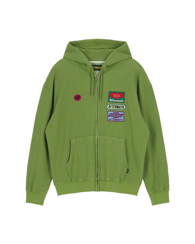 WAFFLE ZIP HOODIE (GREEN)