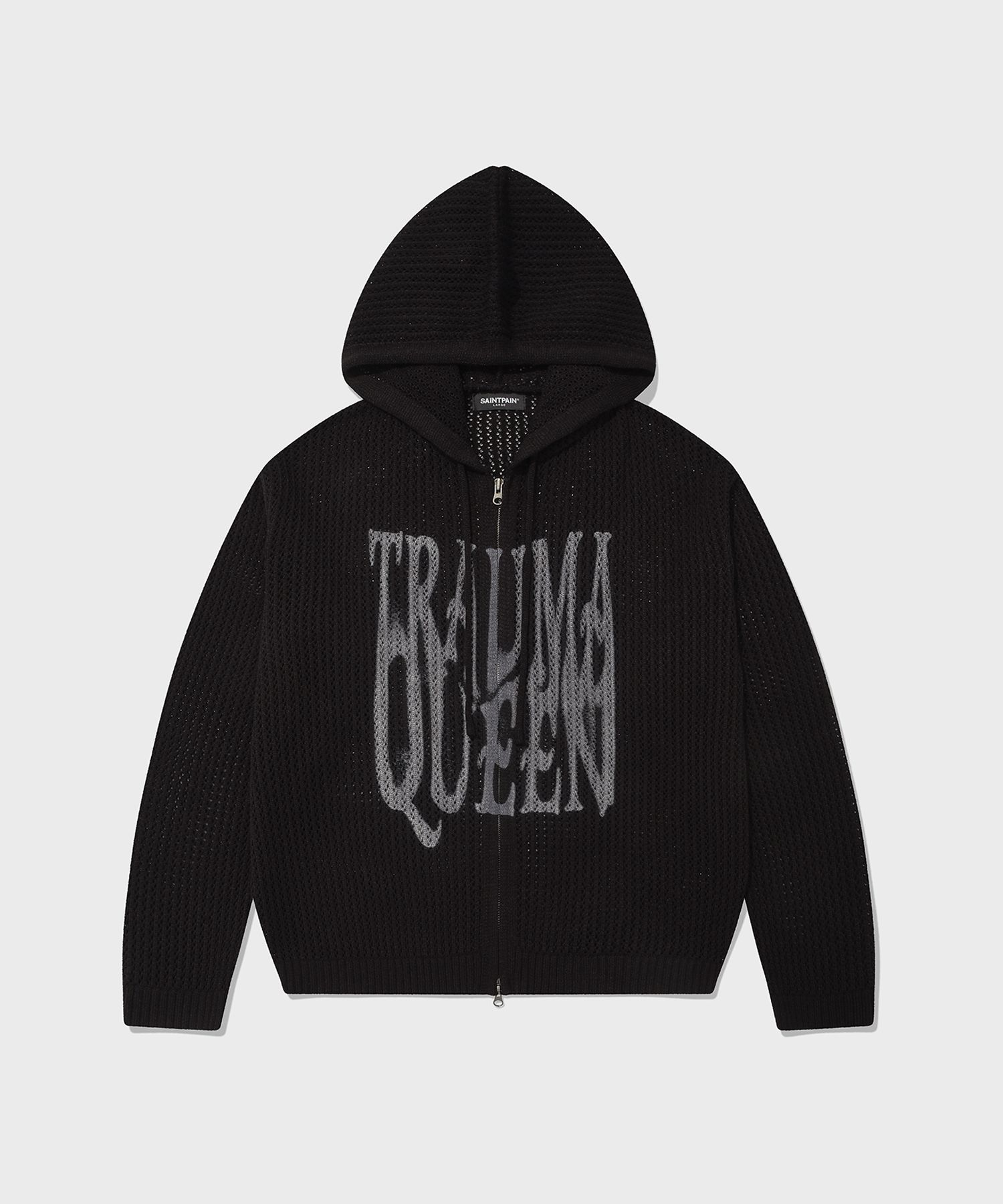 [SAINTPAIN]★25SS★PHANTOM MESHED KNIT ZIPUP★関税込 MUSINSA | SAINTPAIN SP Phantom Mesh Knit Zip-up Black