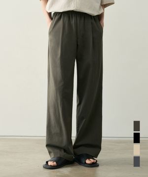 린넨 원 턱 와이드 밴딩 팬츠 [ 4 COLOR ]