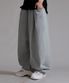 트레이닝 핀턱 벌룬 와이드 팬츠_멜란지