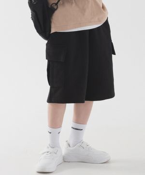 소프트 쭈리 카고 하프팬츠 (블랙)