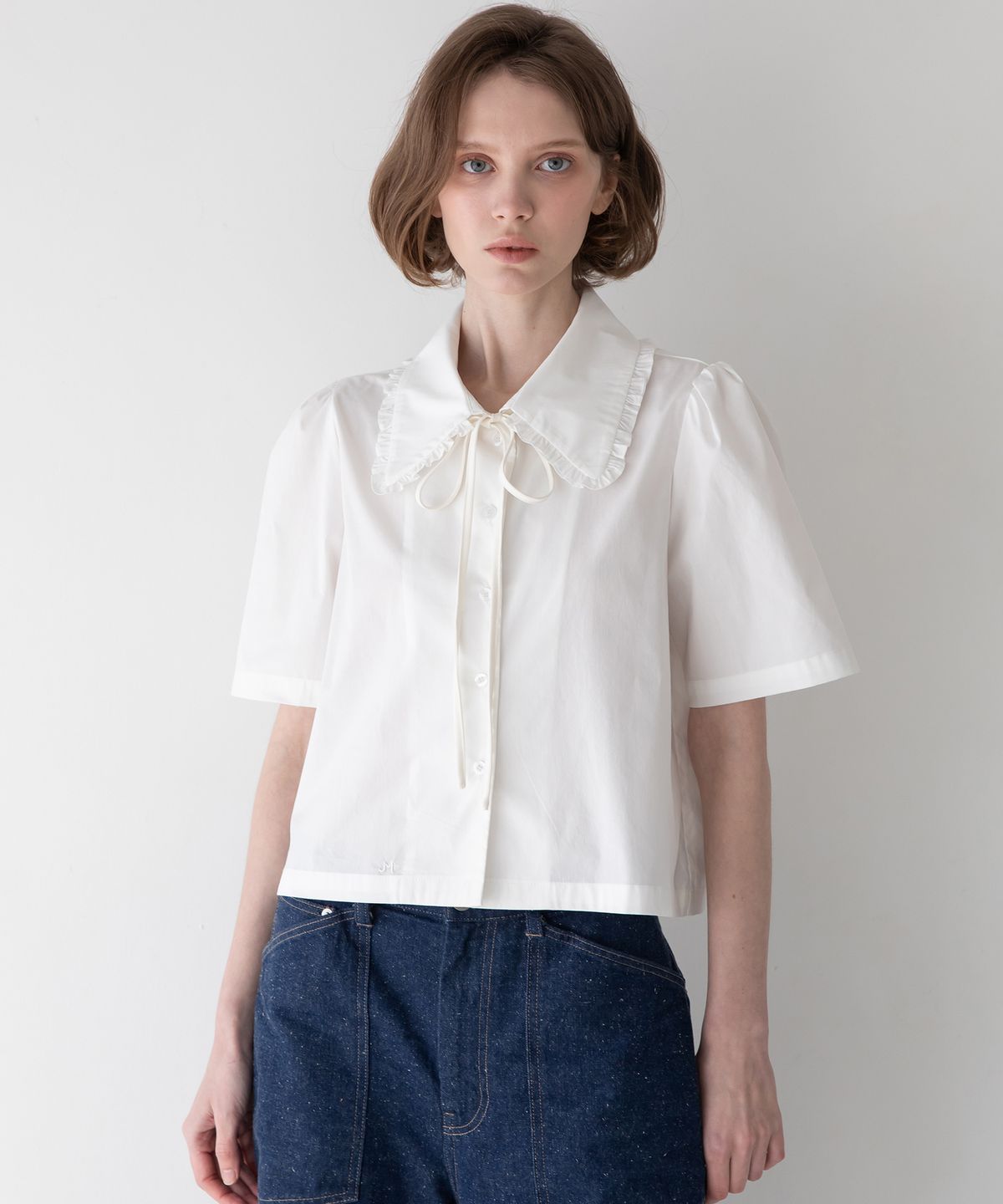 제이마크뉴욕(JMARKNEWYORK) Prill callar crop blouse - White