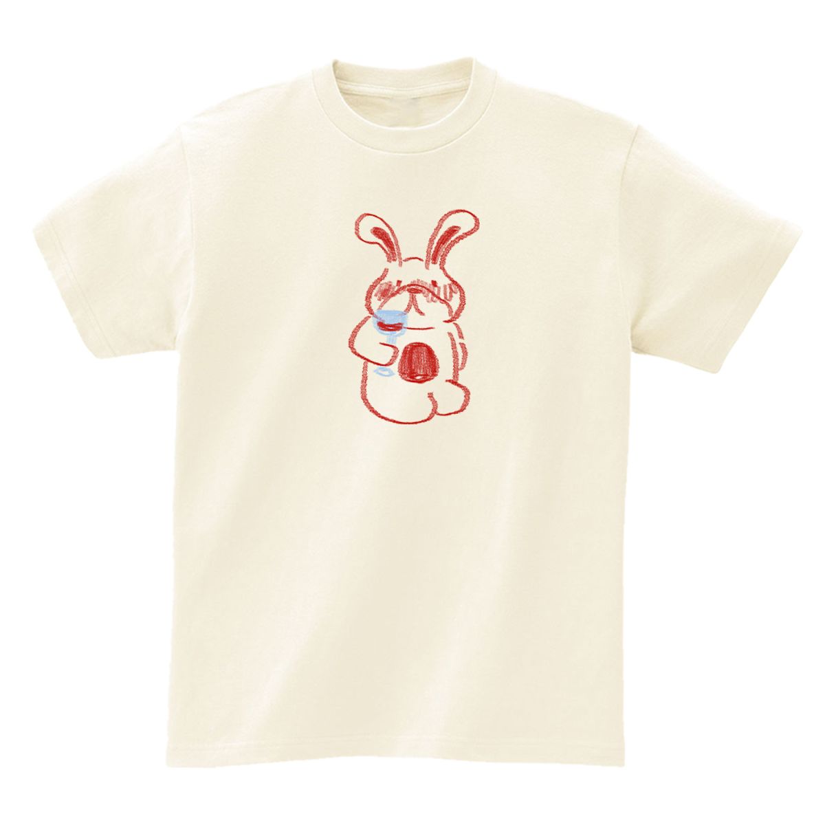 어썸어스(AWESOMEUS) Rabbit enjoying wine T-SHIRTS_4COLOR