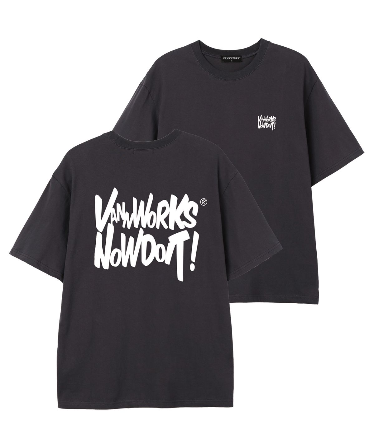 밴웍스(VANNWORKS) NOW DOIT 오버핏 반팔 티셔츠 (VS0119) 차콜