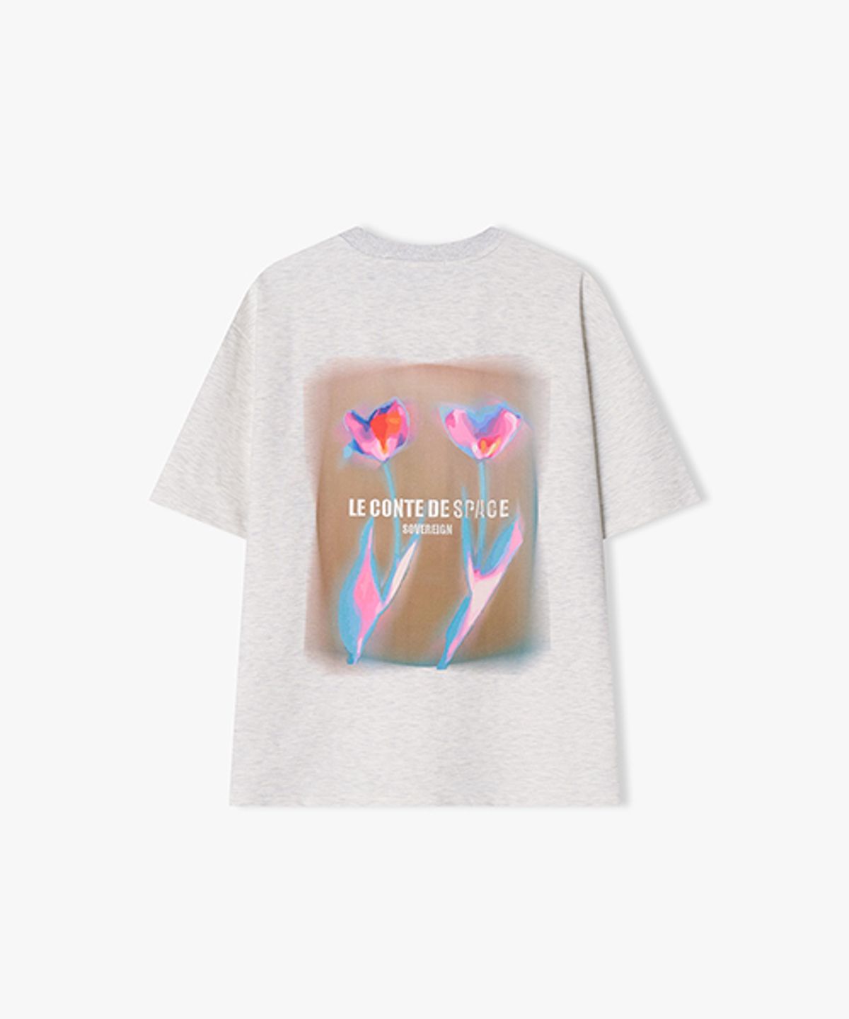 리버클래시(LIBERCLASSY) [25SS] LLM42505 오트밀 FRAME FLOWER 아트웍 하프 티셔츠
