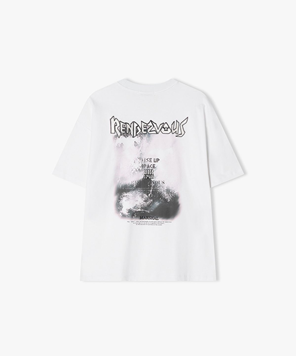 리버클래시(LIBERCLASSY) [25SS] LLM42511 화이트 RENDEZVOUS WAVE 아트웍 하프 티셔츠