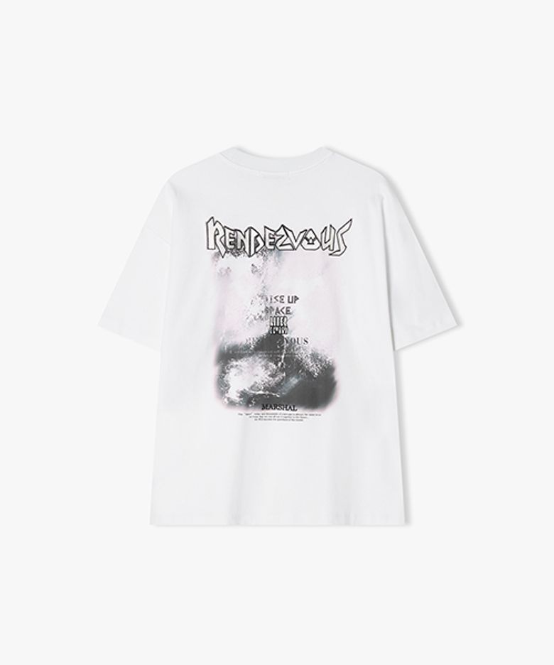 [25SS] LLM42511 화이트 RENDEZVOUS WAVE 아트웍 하프 티셔츠