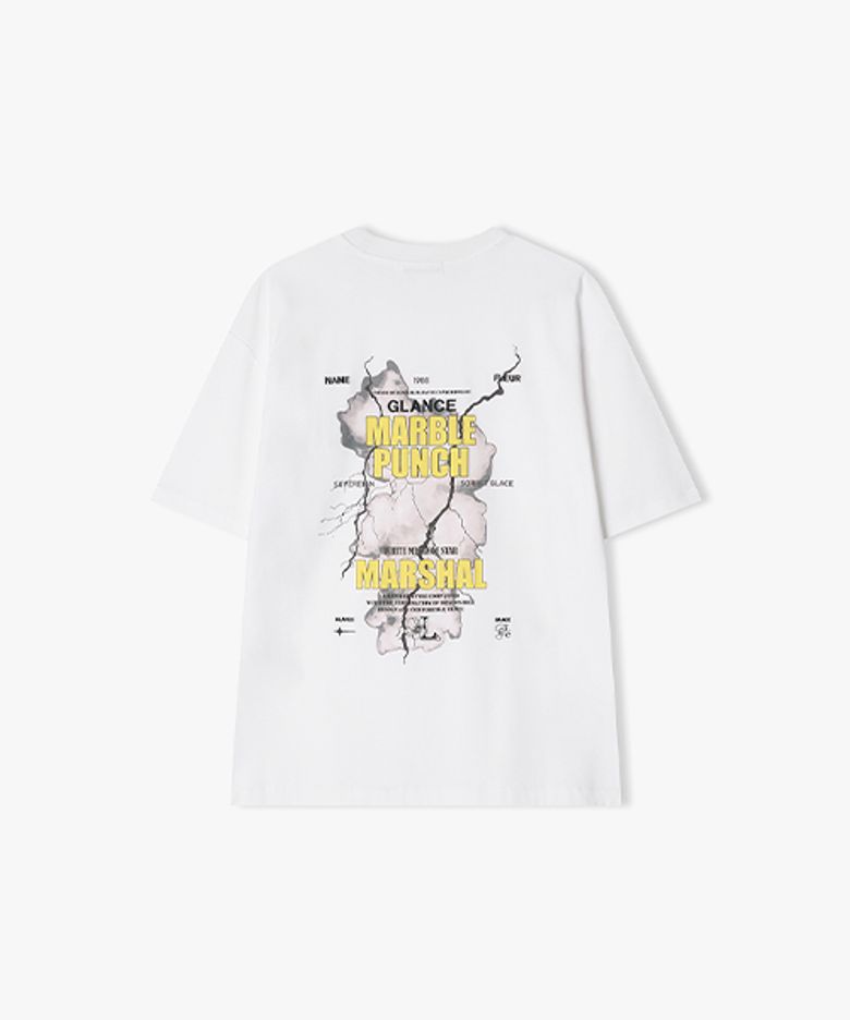 [25SS] LLM42513 화이트 RENDEZVOUS WAVE 아트웍 하프 티셔츠