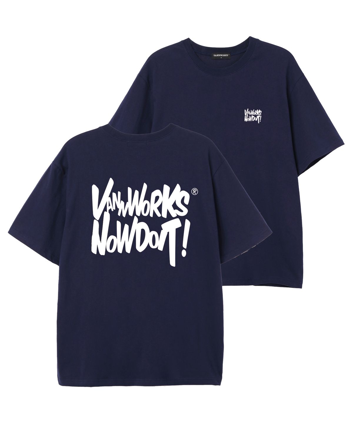 밴웍스(VANNWORKS) NOW DOIT 오버핏 반팔 티셔츠 (VS0119) 네이비