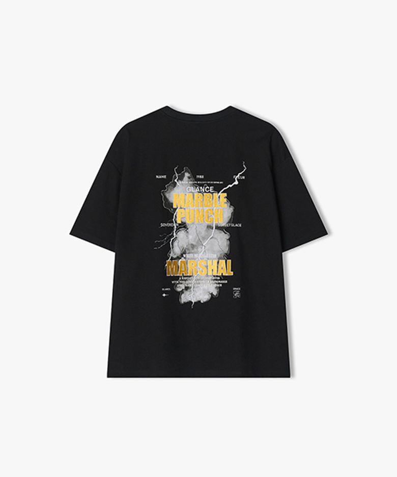 [25SS] LLM42514 블랙 RENDEZVOUS WAVE 아트웍 하프 티셔츠